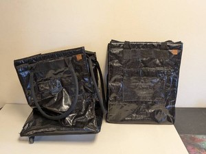 CLEVERMADE ROLLING TOTE 2PK BLACK