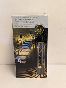 SOLAR PATHWAY LIGHTS WITH ROTATING LIGHT EFFECT 4PK