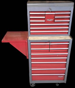 LL-TR - Tool Chest - Craftsman 2-Piece With Extension Shelf & Keys