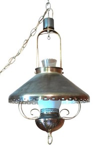 LL-BR - Vintage Hanging Lamp 16in X 24in Untested