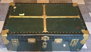 Steamer Trunk - Vintage Taylor Fibre Co With Internal Storage Box