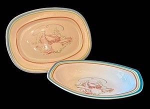 LR - Vintage Taylor Smith Taylor Conversation Platter & Bowl Set