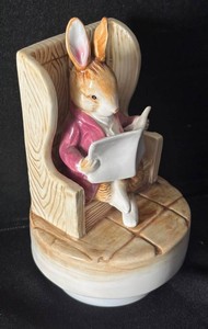 LR - Vintage Schmid Beatrix Potter Gentleman in Waiting Music Box