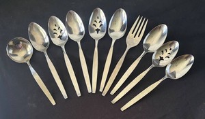 K - Community Stainless Frostfire Serving Utensil Assortment of 10