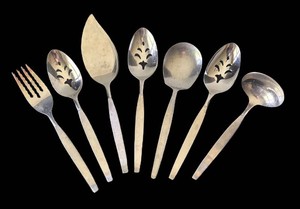K - Vintage Community Stainless Serving Utensils Set of 7