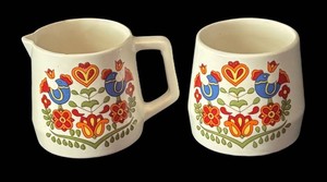 K - Vintage Fred Roberts Floral Creamer & Sugar Set