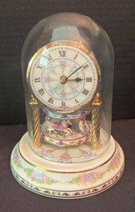 LR - Vintage Arzberg Porcelain Dome Carousel Clock