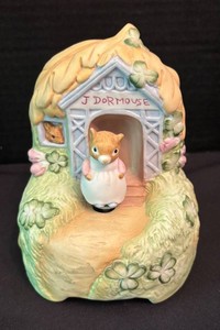 LR - Vintage Schmid Beatrix Potter J Dormouse Musical Figurine