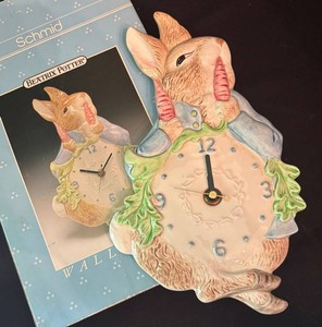 LR - Vintage Schmid Beatrice Potter Peter Rabbit Wall Clock