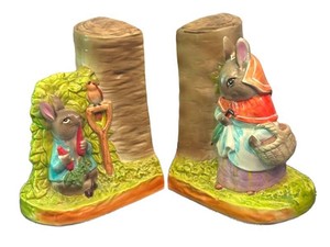 LR - Vintage 1980s Schmid Beatrix Potter Peter Rabbit Bookends