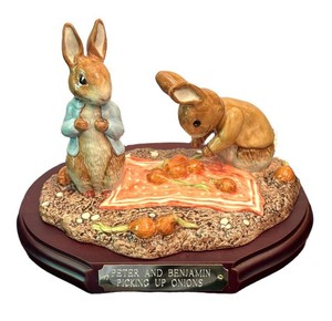 DR - Beswick Beatrix Potter Limited Edition Tableau Peter and Benjamin Picking Up Onions (P3930)