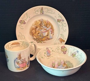 DR - Wedgwood Beatrix Potter Peter Rabbit Plate, Bowl and Mug Set