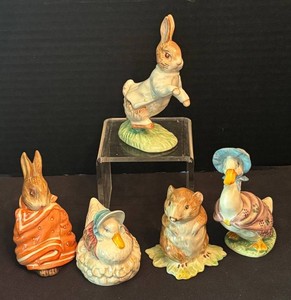 LR - Five Beatrix Potter Figurines Royal Albert & Beswick