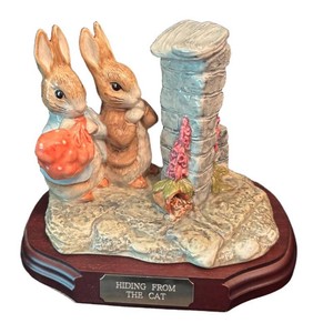 DR - Rare Beswick Ware Beatrix Potter Hiding From the Cat Limited Edition Ceramic Tableau (1998) - Complete with Original Box & Certificate of Authenticity