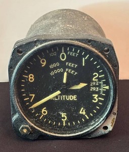 O - Vintage Aircraft Altimeter by Kollsman
