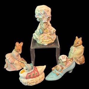 DR - Five Beatrix Potter Figurines by Royal Albert, Beswick and More