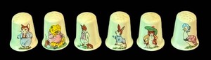 K - Six Beatrix Potter Stoke on Trent Thimbles
