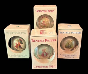 LR - Four Vintage Schmid Beatrix Potter Ornaments