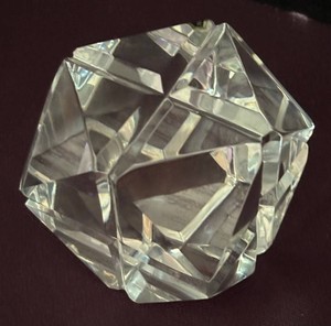 K - Vintage Crystal Paperweight by Golden Crown E&R