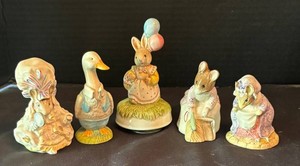 DR - Five Beatrix Potter Figurines & Music Box