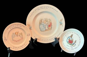 LR - Trio of Vintage Beatrix Potter Peter Rabbit Plates by Wedgwood