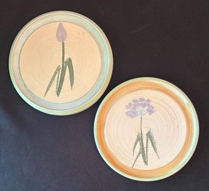 DR - Two Floral Pottery Trivets