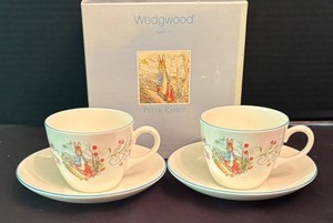 LR - Beatrix Potter Peter Rabbit Teacups & Saucers by Wedgwood