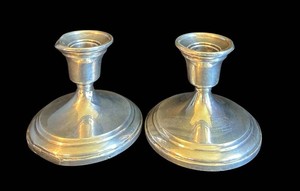 K - Vintage Sterling Candlesticks Pair Weighted 1029