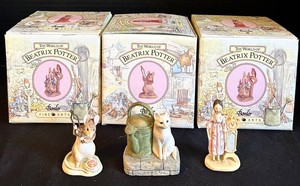 k - Collectible Beatrix Potter Border Fine Arts Figurines 3-Piece Set