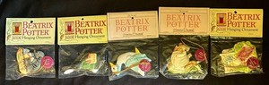 k - Beatrix Potter Hanging Ornament Set Schmid (Lot of 5)