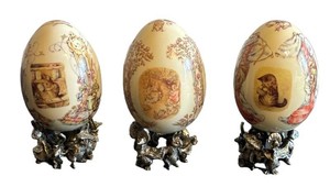 K - Trio of Beatrix Potter Egg Figurines