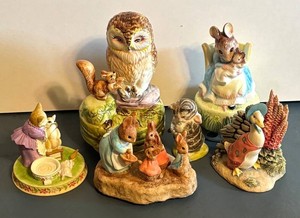 K - Six Beatrix Potter Figurines by Schmid, Border and Beswick