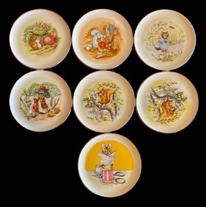 K - Seven Beatrix Potter Petite Plates by New England Collectors Society