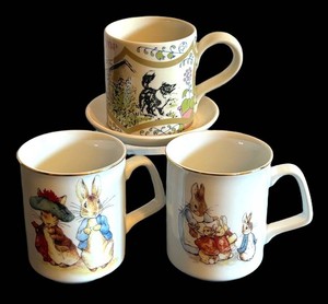 K - Beatrix Potter Mugs & Saucer by Bobcath and Reutter