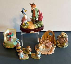 BR1 - Beatrix Potter Figurines, Music Box & Trinket Box by Schmid, Beswick, Border and More