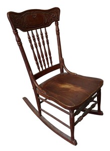 MB - Vintage Pressed Back Rocking Chair