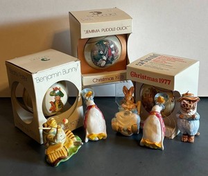 BR1 - Eight Beatrix Potter Schmid Christmas Ornaments