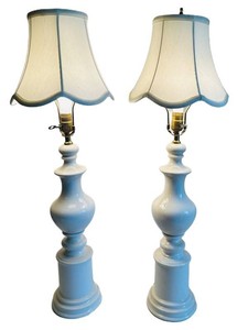 Table Lamps - Pair of White Ceramic