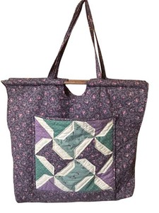 MB - Quilted Tote Bag 24 X 24 in Patchwork Floral