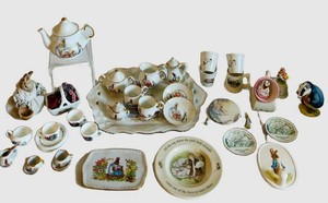 k - Beatrix Potter Ceramic Miniatures Tea Set Mixed Lot