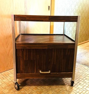 k - Bar Cart - Vintage Rolling Bar Cart