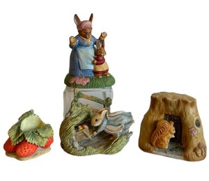 MB - Beatrix Potter Trinket Boxes Schmid, Sigma & Border Fine Arts (Lot of 3)