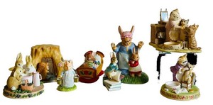 MB - Beatrix Potter Figurine Mixed Lot - Benjamin Bunny, Tom Kitten & More