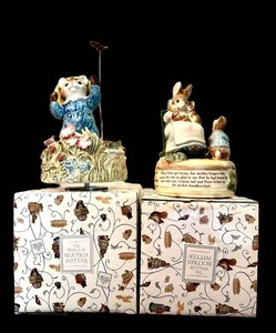 O - Beatrix Potter Musical Figurines Tom Kitten & Mrs Rabbit (Lot of 2)