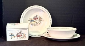 O - Collector Plate Bowl Trinket Box Wedgwood Peter Rabbit & Benjamin Bunny (Lot of 4)