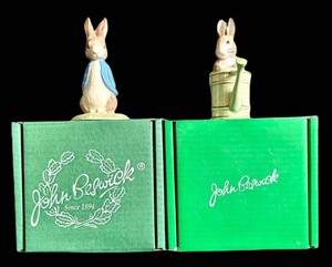 O - Peter Rabbit Figurines - Beswick Sweet Peter Rabbit & Peter in Watering Can (Lot of 2)
