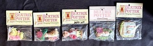 O - Beatrix Potter Hanging Ornaments Schmid (Lot of 5)