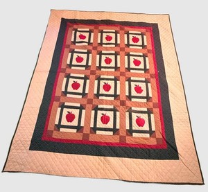 Vintage Handmade Apple Patchwork Quilt