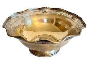 Vintage Weighted Sterling Silver Decorative Pedestal Bowl  Compote