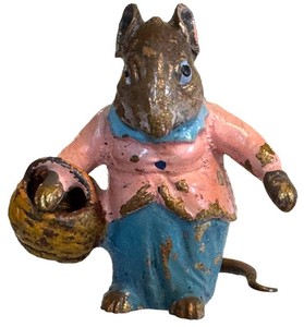 Vintage Cold Painted Bronze Mouse Mrs. Tittle